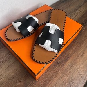 Hermes Oran Sandal Noir